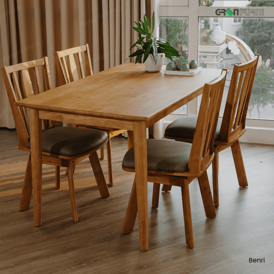 Bộ bàn ăn gỗ cho phòng ăn ấm cúng GreenFurni